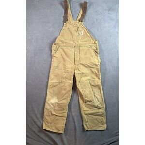 Distressed Vintage Carhartt Bib Work Overalls Made In USA 42 X 30 Early 90’s